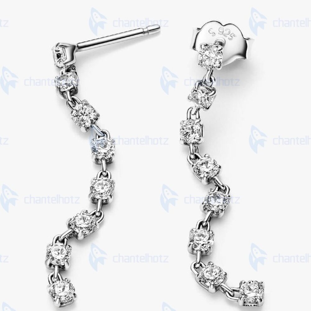 Pandora Sparkling Eight Stones Drop Earrings